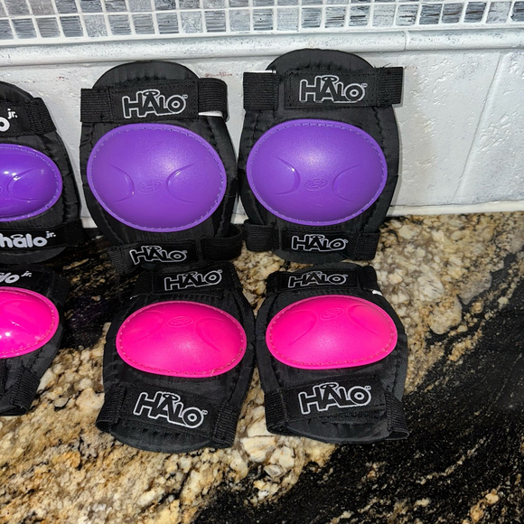 Kids Halo Jr. Protective Gear Set S/M Black Pink/Purple 4 total sets Lot Bundle - Picture 4 of 14